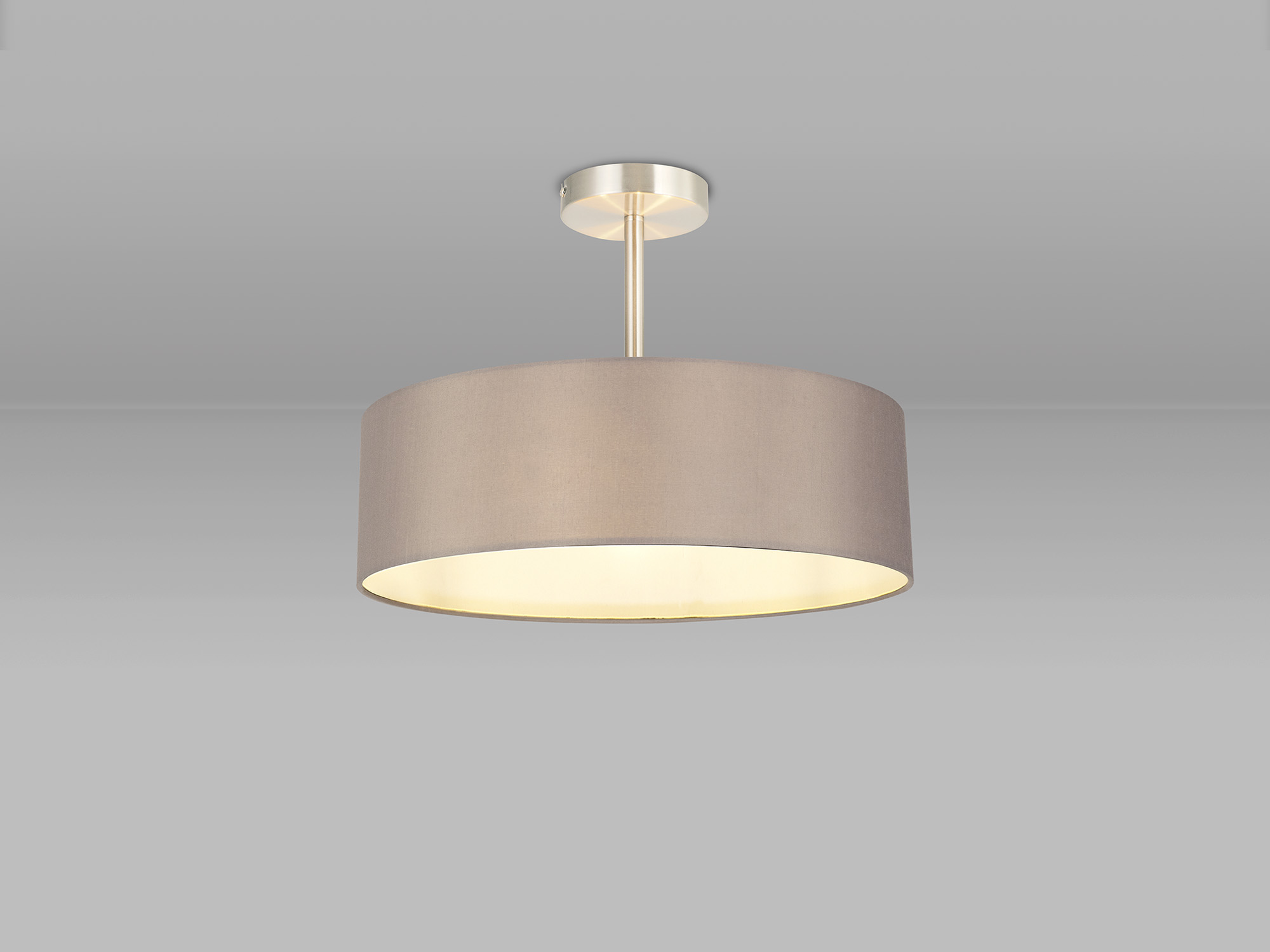 Baymont 45cm Semi Flush 5 Light Satin Nickel, Grey DK0756  Deco Baymont